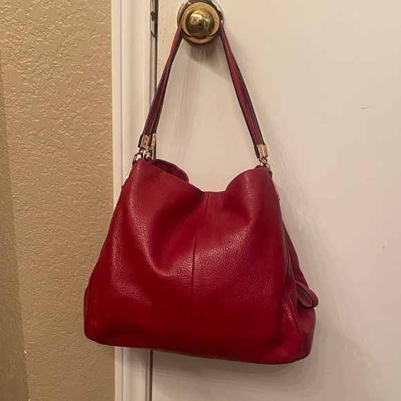 Coach Red Leather Hobo Bag - Picture 1 of 7